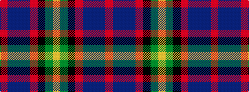 idealised woven sample of pattern RBBBRKGY