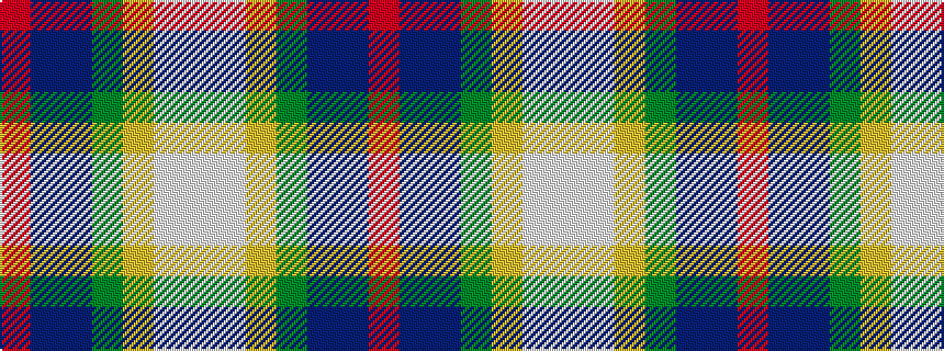 idealised woven sample of pattern RBBGYWW