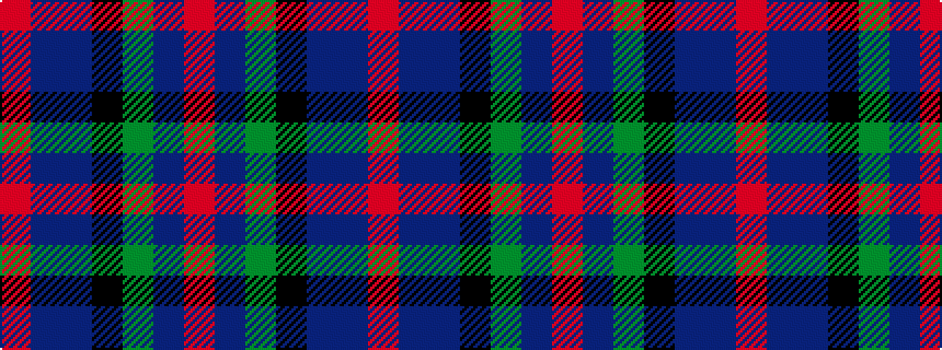 idealised woven sample of pattern RBBKGBR