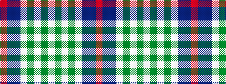 idealised woven sample of pattern RBBWGWGW