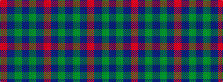 idealised woven sample of pattern RBGBGBR