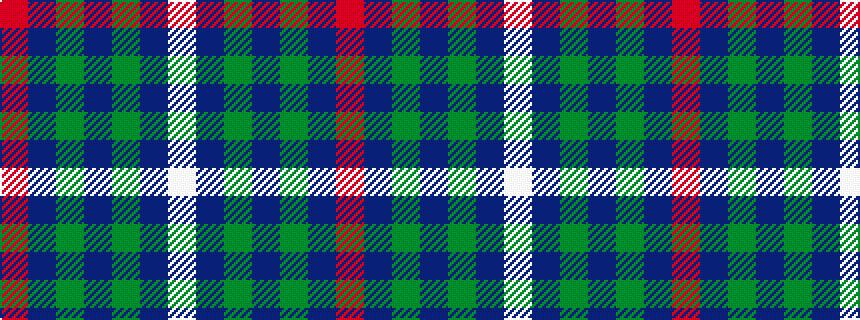 idealised woven sample of pattern RBGBGBW