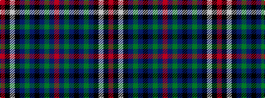 idealised woven sample of pattern RBGBKBGBKWKR