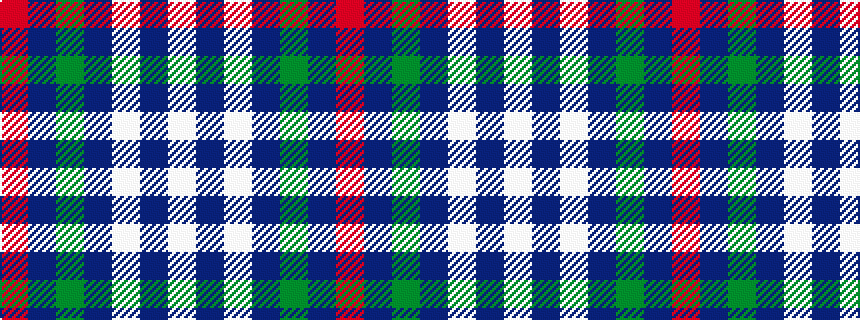 idealised woven sample of pattern RBGBWBW