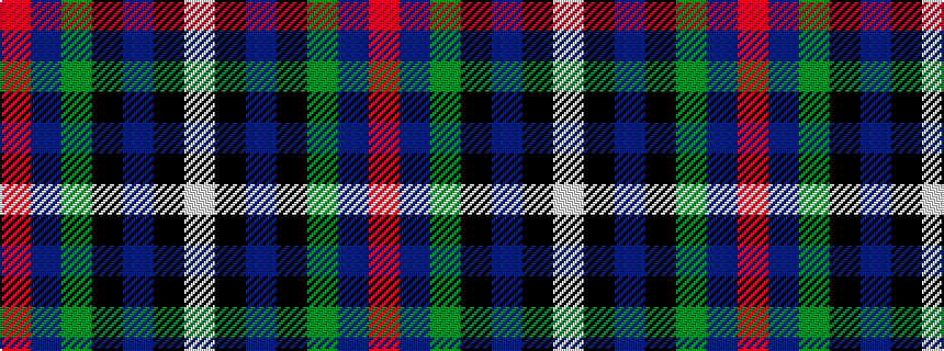 idealised woven sample of pattern RBGKBKW