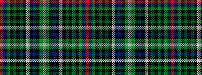 idealised woven sample of pattern RBGKGKGKWKBKGW