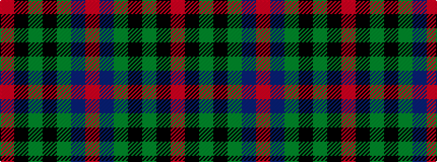 idealised woven sample of pattern RBGKGKR