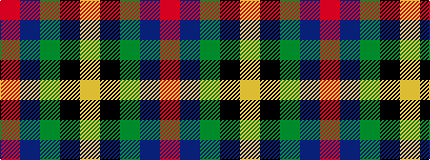 idealised woven sample of pattern RBGKY
