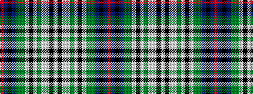 idealised woven sample of pattern RBKBGGWKWGWWKW