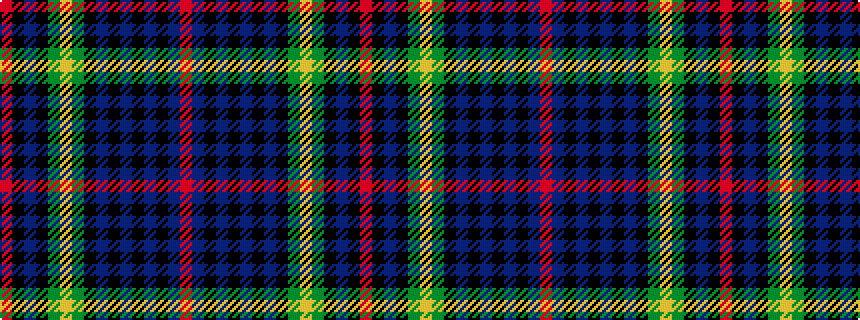 idealised woven sample of pattern RBKBKBKBKGYGKBKR