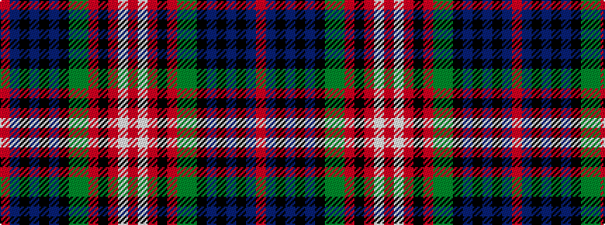 idealised woven sample of pattern RBKBKBKGGRKRWR