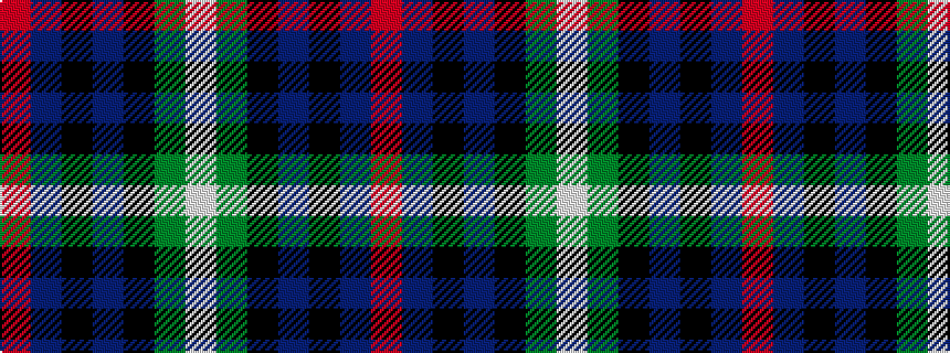idealised woven sample of pattern RBKBKGW