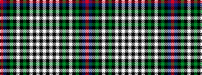 idealised woven sample of pattern RBKGKWKGKWKWKW