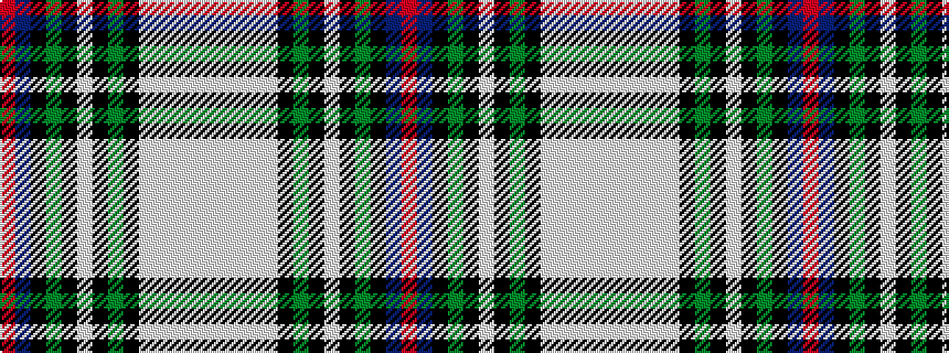 idealised woven sample of pattern RBKGKWKGKWWWWW