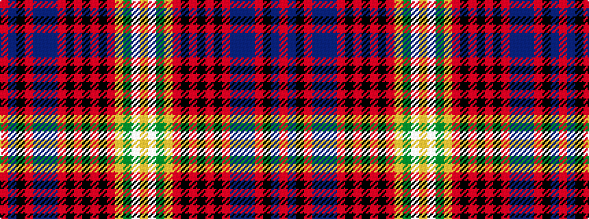 idealised woven sample of pattern RBKRBBBRKRKRKRYGWY