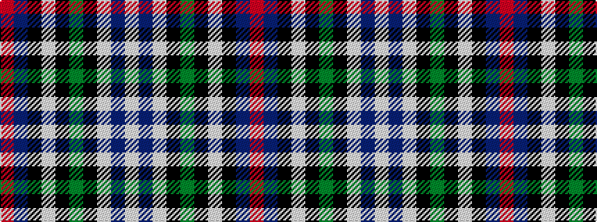 idealised woven sample of pattern RBKWKGKWBW