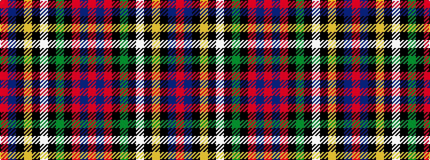 idealised woven sample of pattern RBKYKWKGKRBR