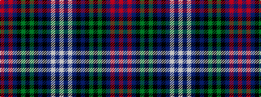 idealised woven sample of pattern RBRBKGKGKBKBWBW