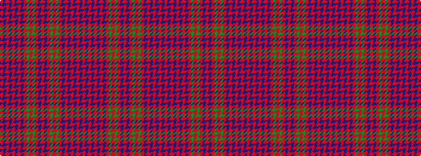 idealised woven sample of pattern RBRBRBRBRGRGRBRBRGRGRBRBRBRBR