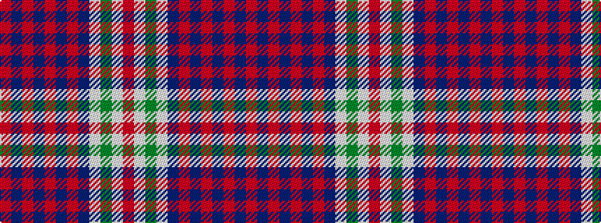 idealised woven sample of pattern RBRBRBRBWGWR