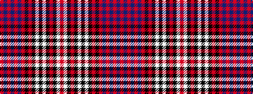 idealised woven sample of pattern RBRBRBRKRKWKWKRKWR