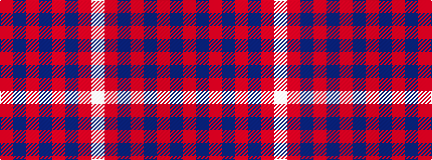 idealised woven sample of pattern RBRBRBRW
