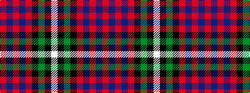 idealised woven sample of pattern RBRBRKGKW