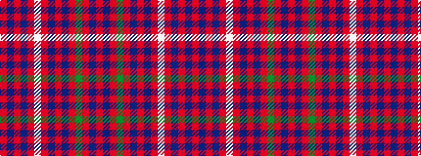 idealised woven sample of pattern RBRBRWRBRBRGRBR