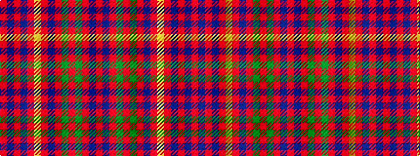 idealised woven sample of pattern RBRBRYRBRGRGRBR