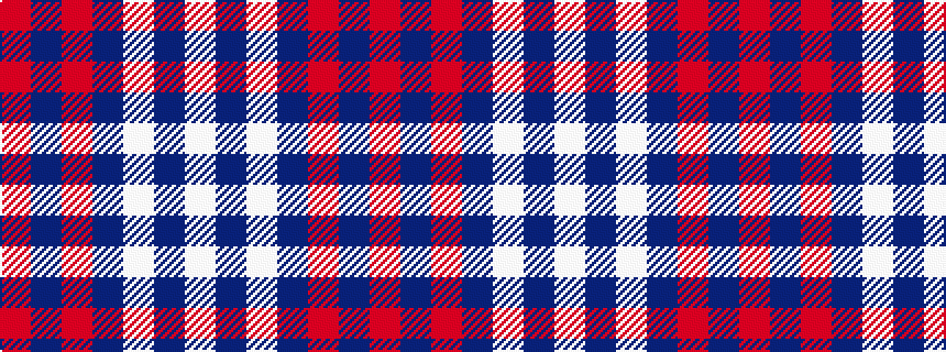 idealised woven sample of pattern RBRBWBW