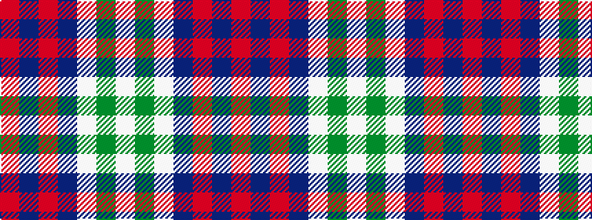 idealised woven sample of pattern RBRBWGW