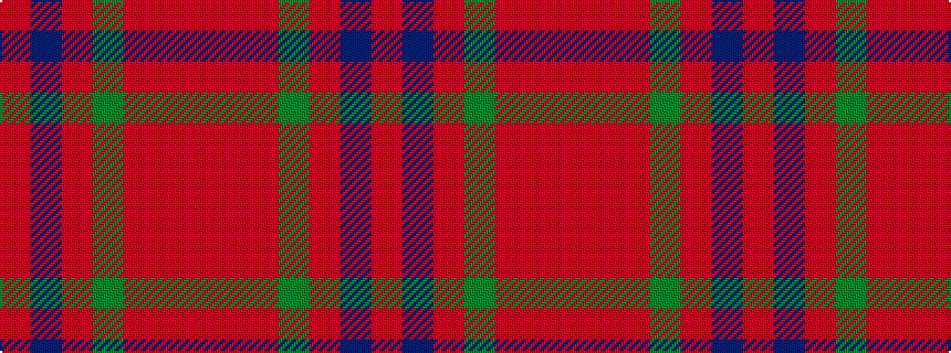 idealised woven sample of pattern RBRGRRR