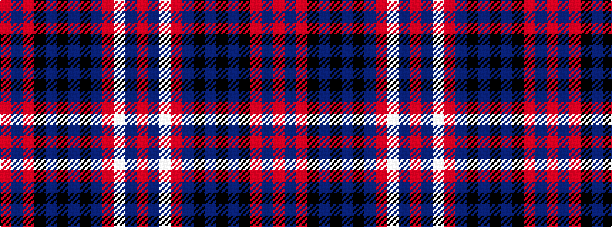 idealised woven sample of pattern RBRKBKBKBRWBR