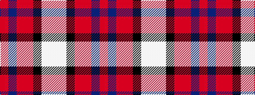 idealised woven sample of pattern RBRRKWW