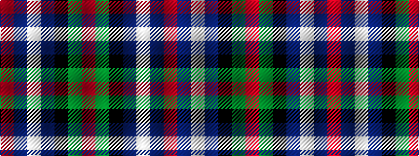 idealised woven sample of pattern RBWBKGR