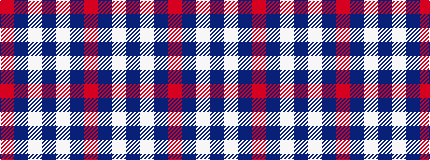 idealised woven sample of pattern RBWBWBR