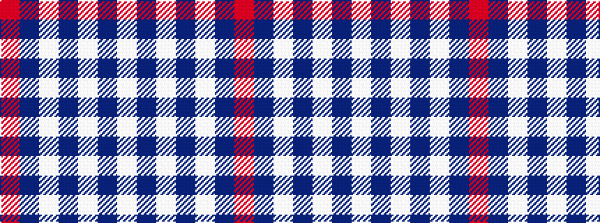 idealised woven sample of pattern RBWBWBW