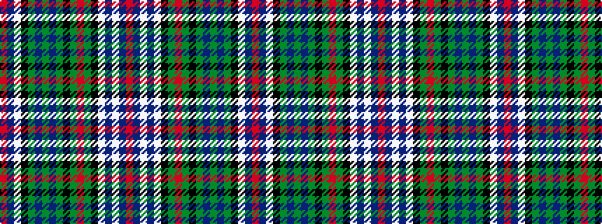 idealised woven sample of pattern RBWBWKGRGKGBGBGKWBR