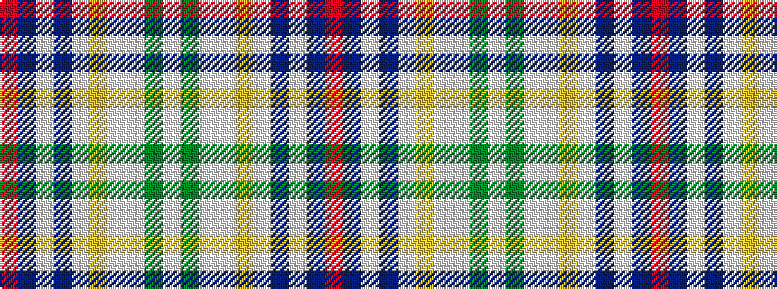 idealised woven sample of pattern RBWBWYWWGW