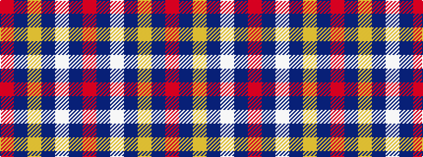idealised woven sample of pattern RBWBYBR