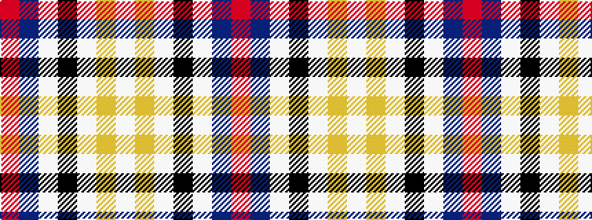 idealised woven sample of pattern RBWKWYW