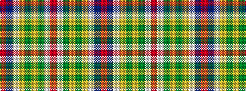 idealised woven sample of pattern RBWYGYGWR