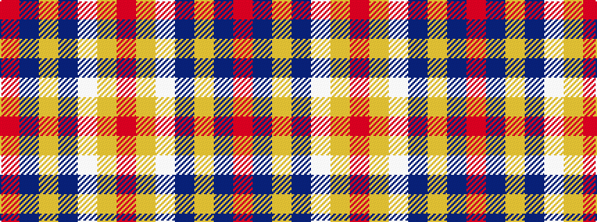 idealised woven sample of pattern RBYBWYR