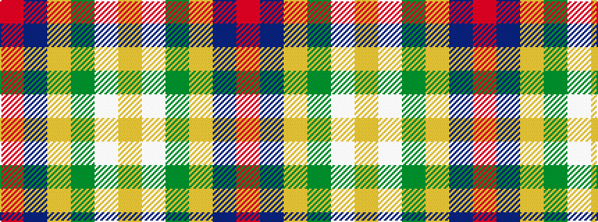 idealised woven sample of pattern RBYGWY