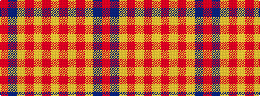 idealised woven sample of pattern RBYRYRY
