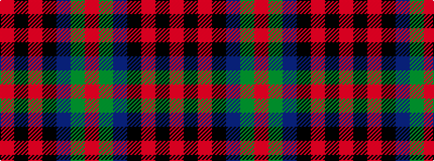 idealised woven sample of pattern RGBKRKR