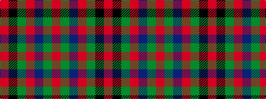 idealised woven sample of pattern RGBRGKR