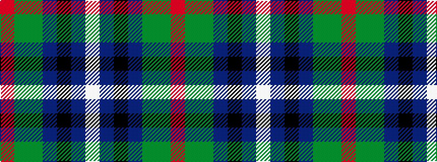 idealised woven sample of pattern RGGBKBW