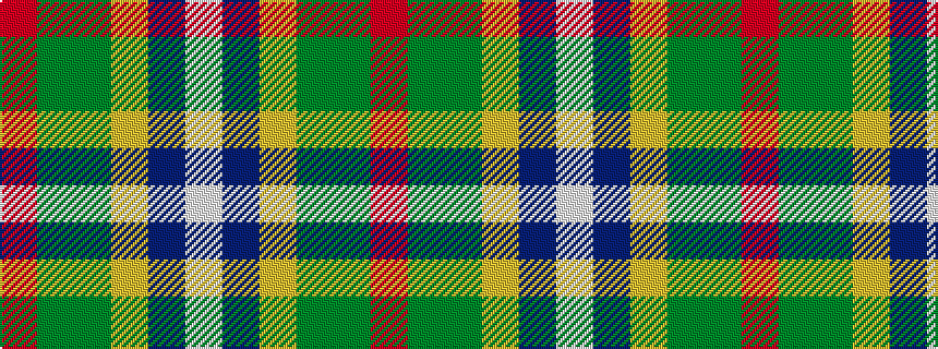idealised woven sample of pattern RGGYBW