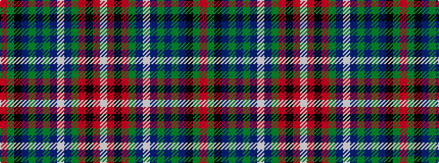 idealised woven sample of pattern RGKBGBGBWBGRKRW